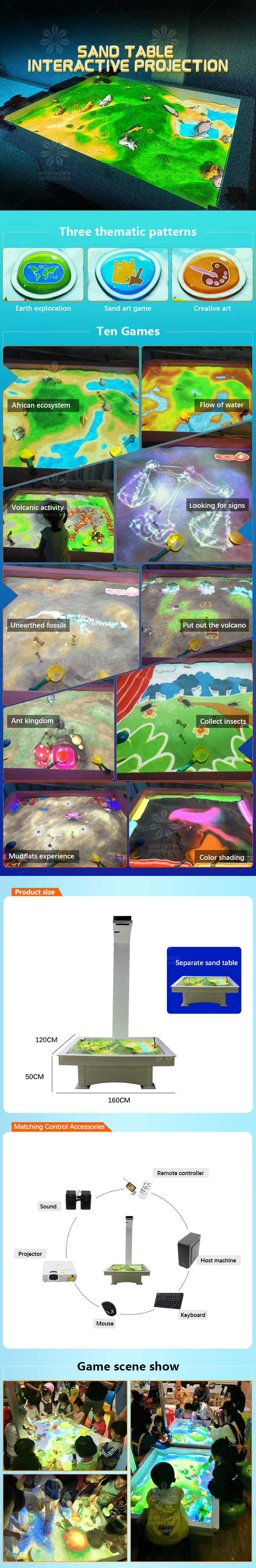 Sand Table Interactive Projector Games 3400 Lumens Interactive Gaming