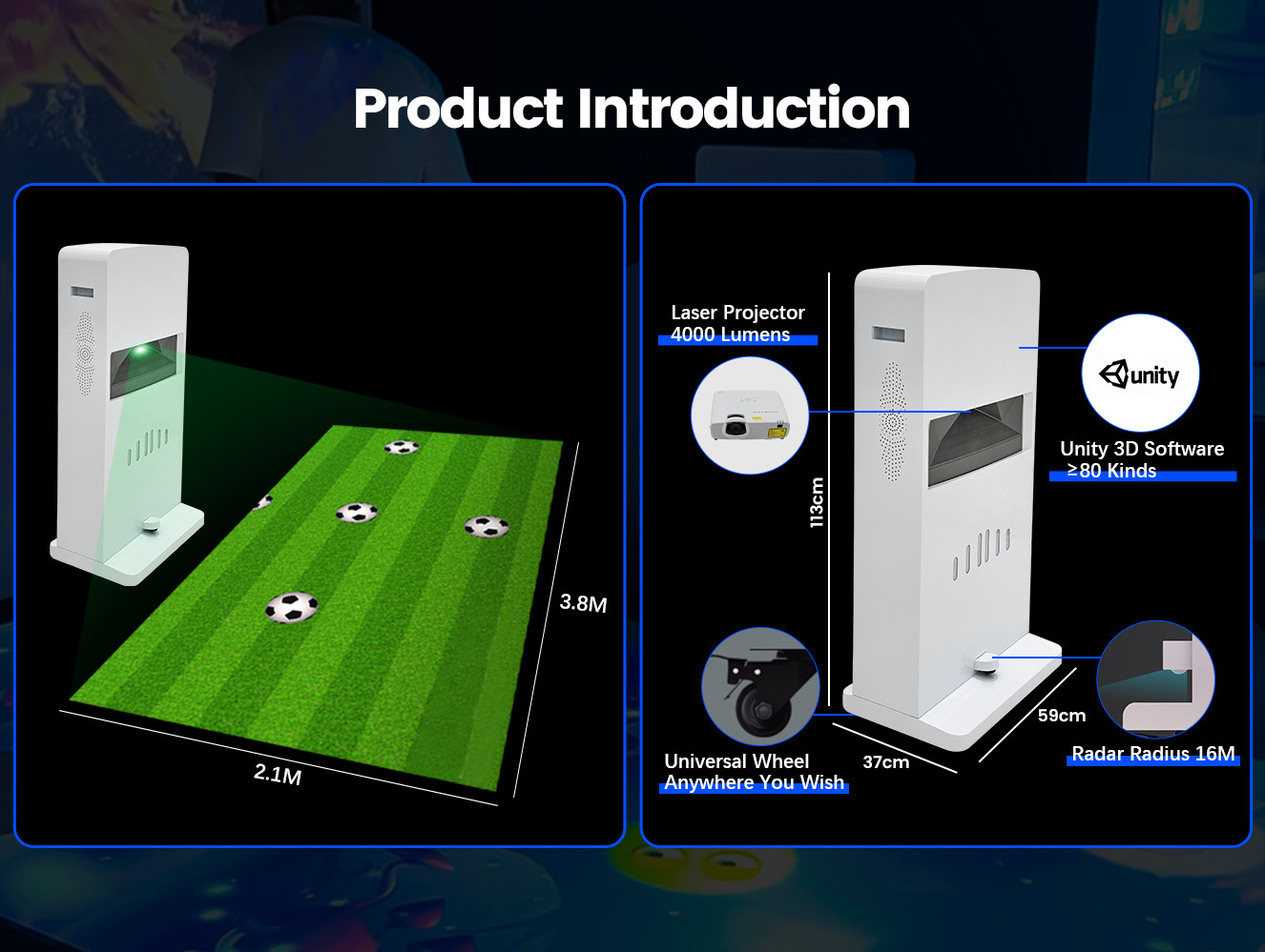 Fear Projection Machine Mobile All-in-One Interactive Ground Projection Machine