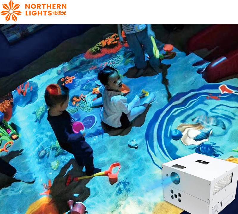 Sand Beach Interactive Floor Projection Sand Pool Game For Indoor Playground
