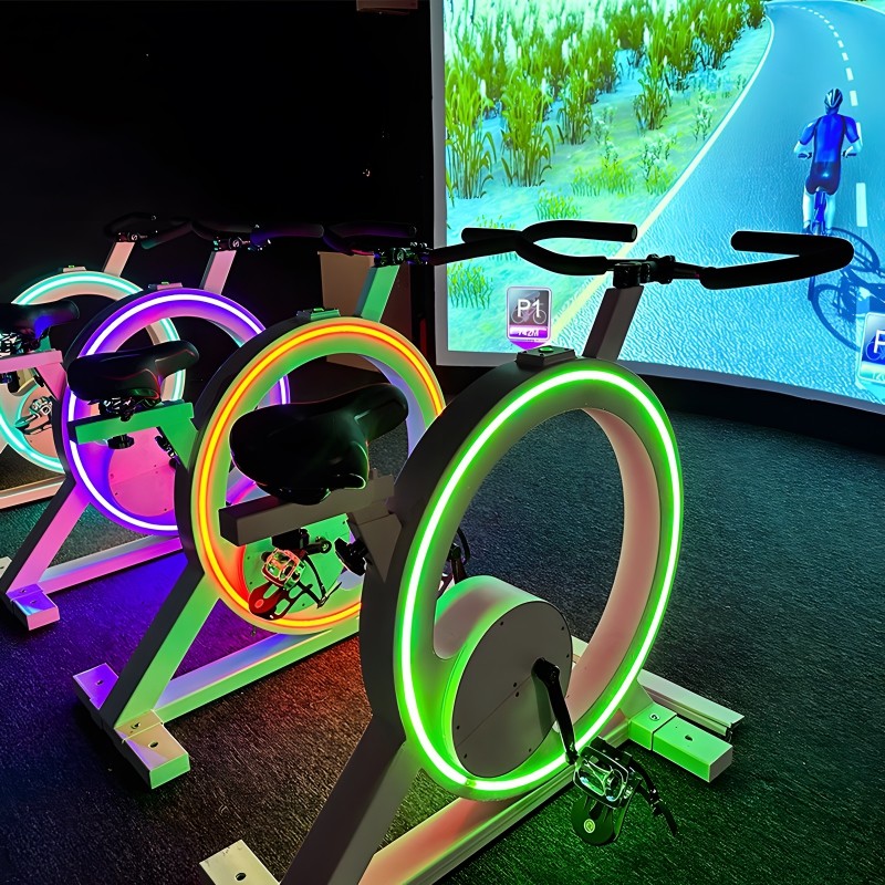 AR Dynamic Bicycle Racing Games Interactive Projection Vr Exercise Bike With Video Game