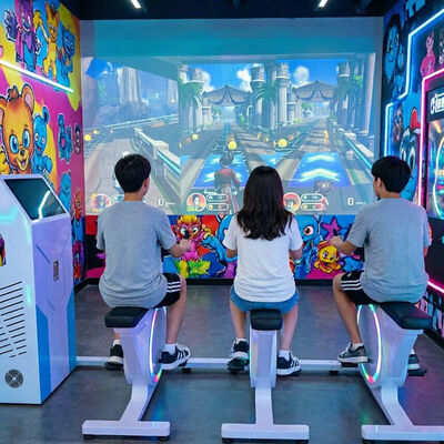 Good price Virtual Fitness Spinning Bike Interactive Motion Sensing Resistant Stationary Cycling Bike Screen Projection Sports Machine online