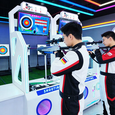 Quality Smart Electronic Coin Op Laser Shooting Game Arcade Simulator with Leaderboard Function and Olympic Shooting Replica factory
