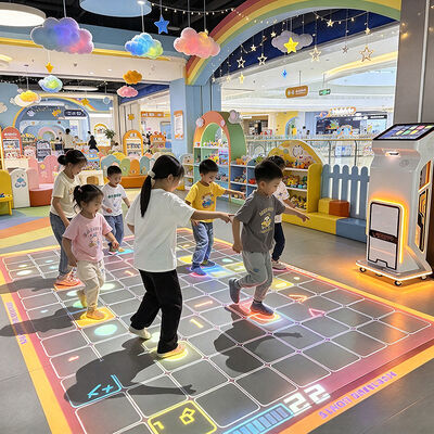 Quality 4100 Lumens Radar Sensing Interactive Floor Projector with Caster Wheels Mobile Interactive Floor Projection System factory