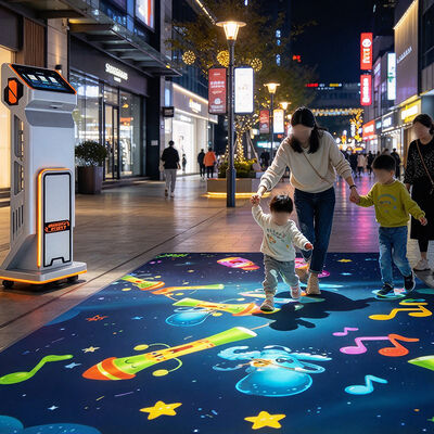 Quality 4100 Lumens Radar Sensing Interactive Floor Projector with Caster Wheels Mobile Interactive Floor Projection System factory
