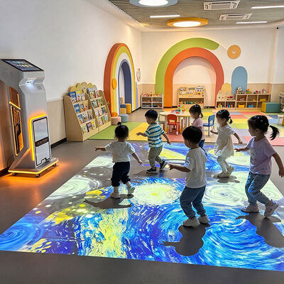 Quality 4100 Lumens Radar Sensing Interactive Floor Projector with Caster Wheels for Mobile Interactive Floor Projection System factory