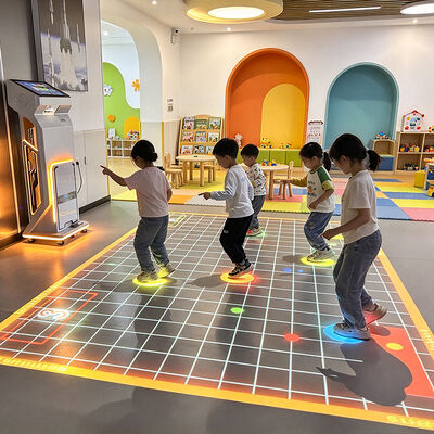 Quality 4100 Lumens Interactive Floor Projection System with Caster Wheels for Science Museum Exhibition Mobile Interactive Floor Projector factory