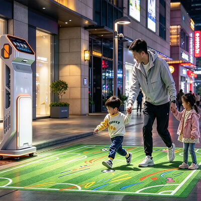 Quality 4100 Lumens Radar Sensing Interactive Floor Projector with Caster Wheels for Mobile Interactive Floor Projection System factory