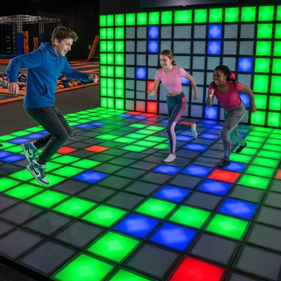 Quality 280+ Interactive Game Levels RGB Color Interactive LED Floor with 2 Year Warranty LED Grid Game Floor for Shopping Mall factory